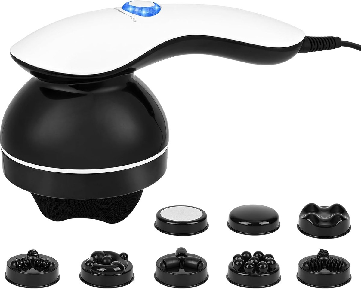 Cellulite Massager Electric Hand Massager with 8 Interchangeable Attachments, Cellulite Massage for Neck, Shoulders - ShopVlot
