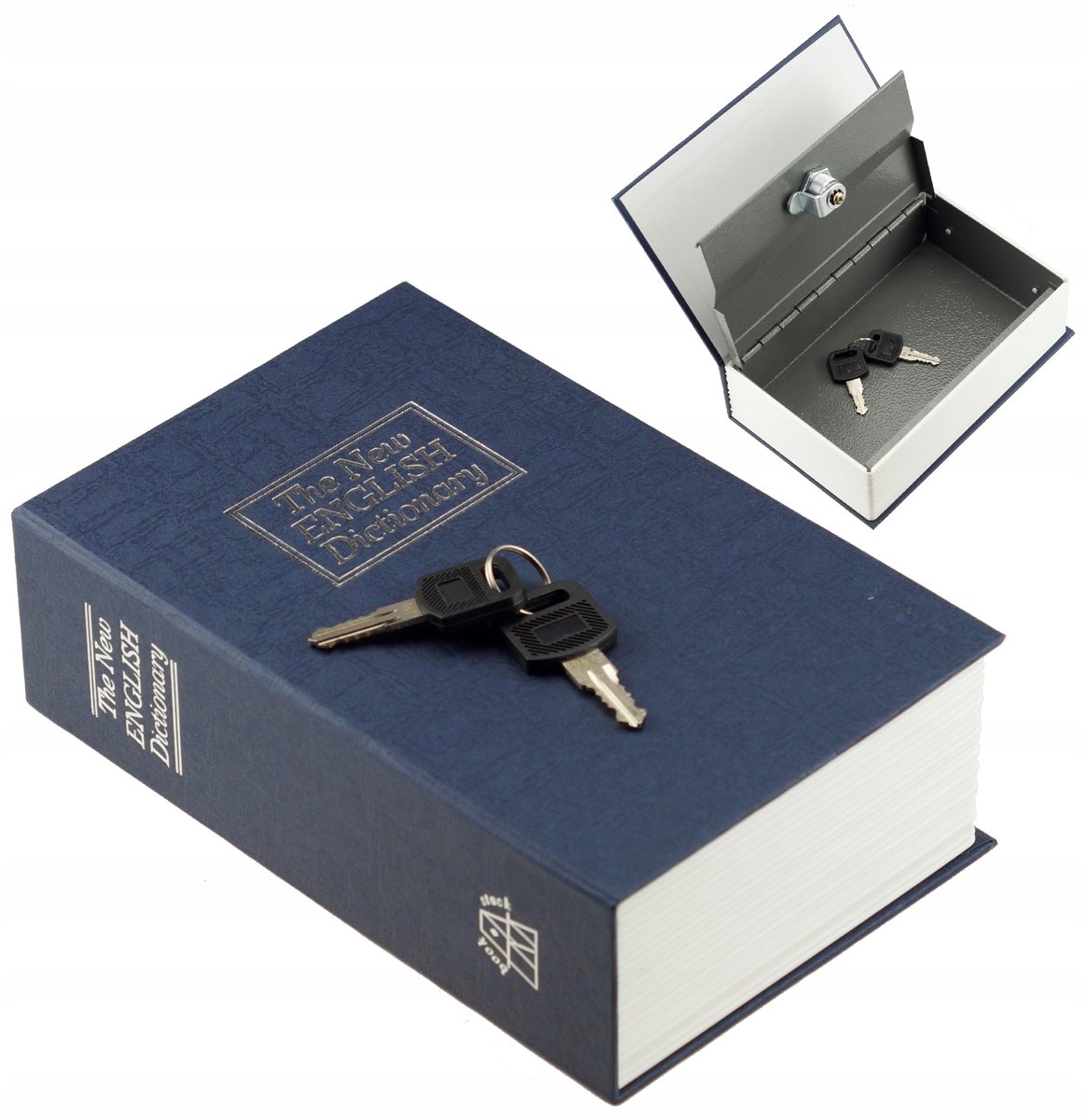Boekkluis Woordenboek Geldkluis met Sleutel - Blauw