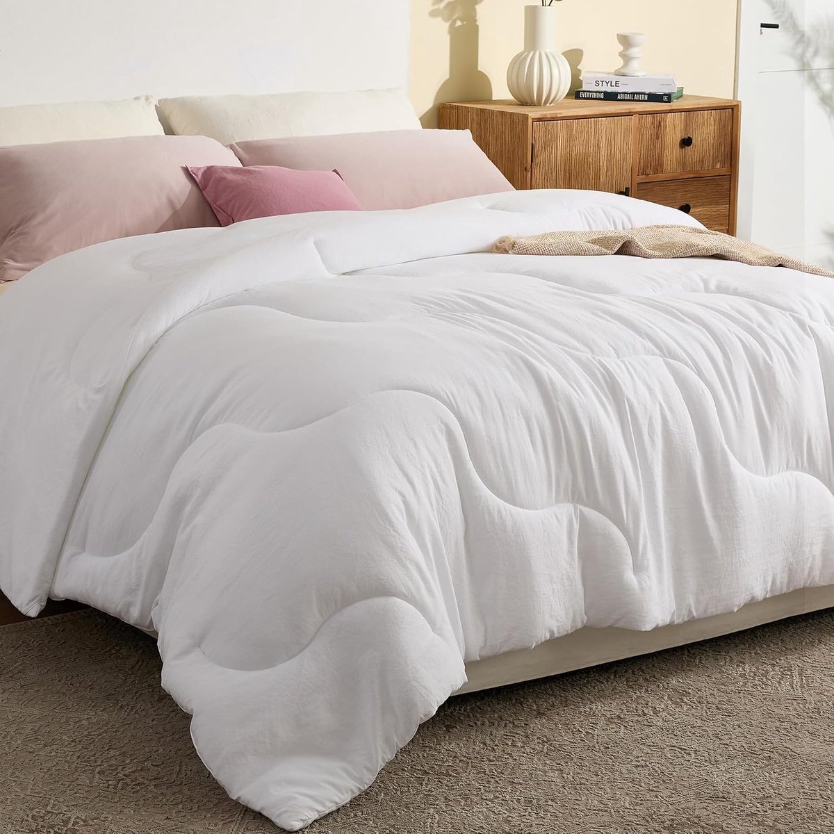 BEDLORE Duvet 240 x 260 cm, Tempered, 220 g/m², for Double Bed, Lightweight with Microfibre Filling, Soft Duvet for 4 - ShopVlot