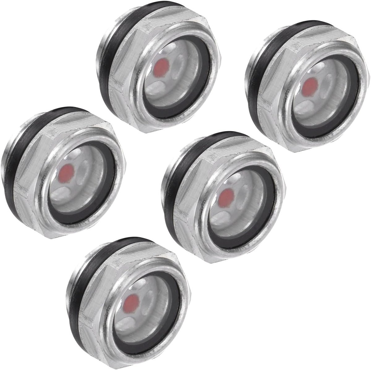 Oil glass for air compressor, G1/2 thread, aluminum hexagon oil level indicator, glass window - ShopVlot