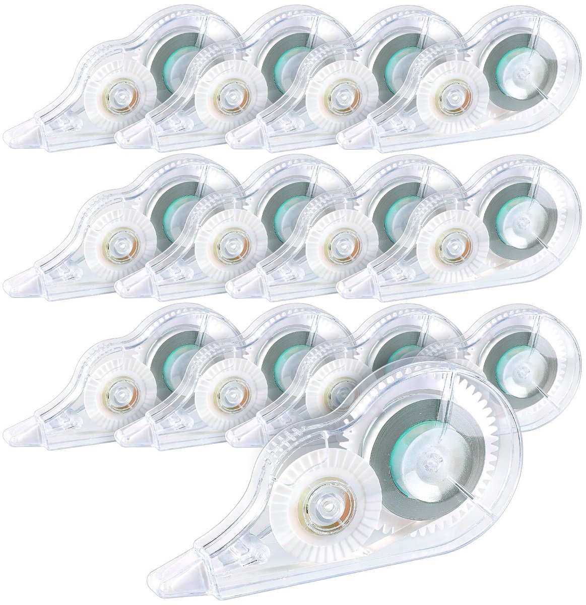 Set van 12 Correctierollen, 5 mm x 12 m, Transparant