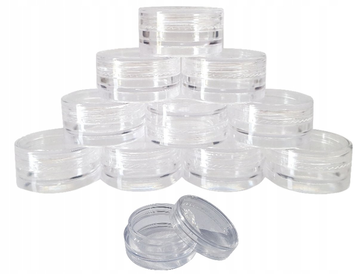 100x Potjes 5ml voor Nail Art, Glitter en Kleine Artikelen