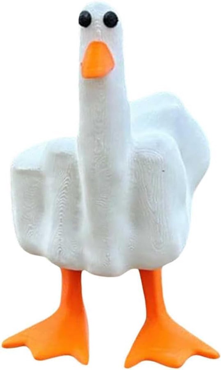 Grappig Middelvinger Beeldje van Hars - Humoristisch Tuinbeeld en Bureau Decoratie - Decoratieve Sculptuur voor Woonkamer - Origineel Cadeau