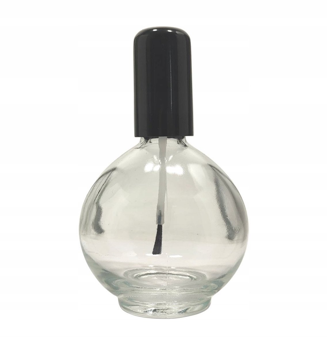 Glazen Flesje 75ml Rond met Penseel voor Lak & Olie
