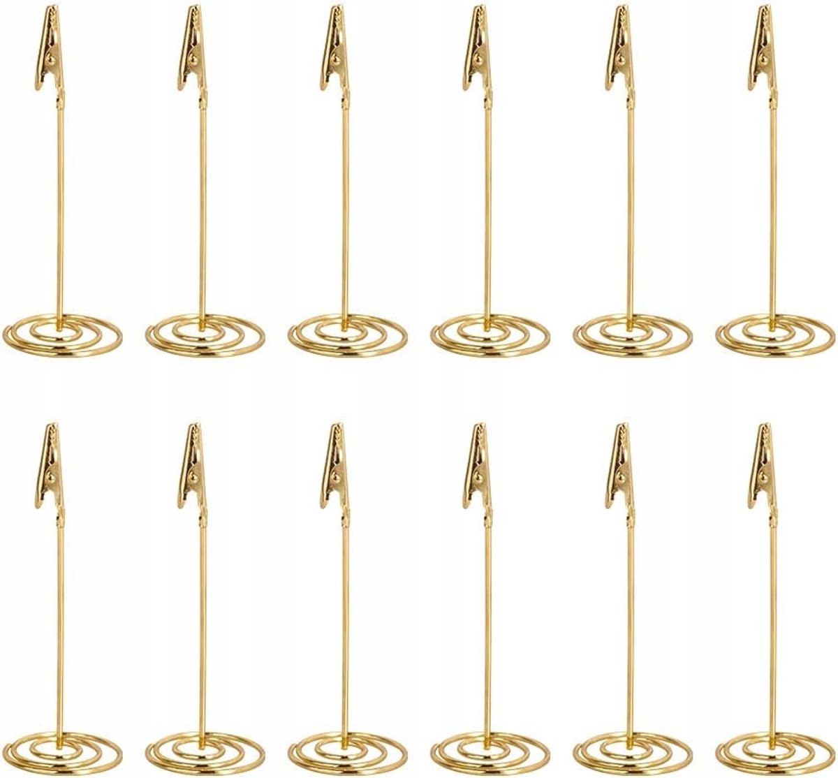 Gouden Metalen Kaarthouders - Set van 12 Stuks