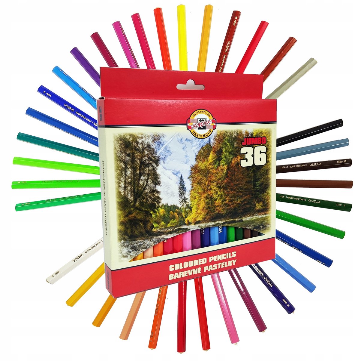Koh-I-Noor Jumbo Kleurpotloden Set - 36 Levendige Kleuren