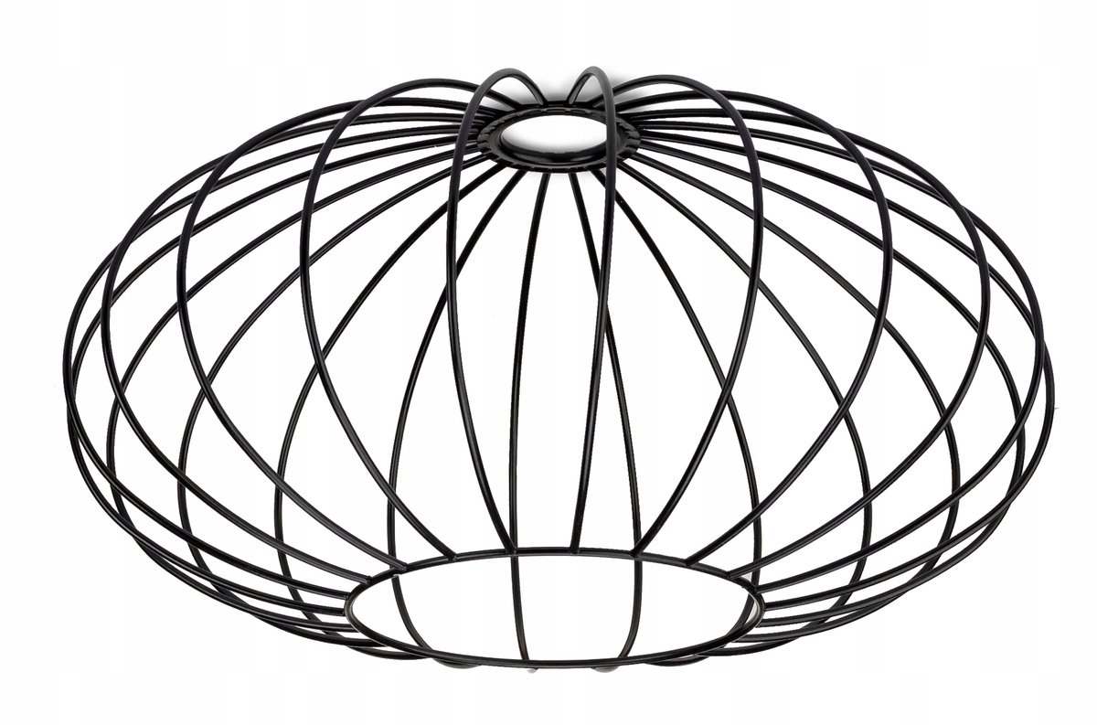 Metalen Lampenkap E27 Loft Stijl Elips 35cm Zwart Mat