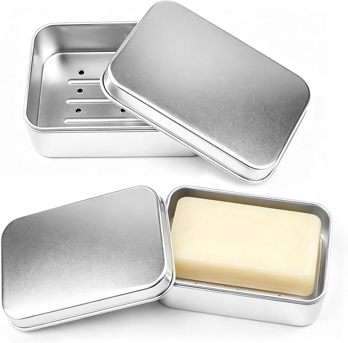 2 Pcs Aluminum Soap Dish for Bathroom, Travel, Camping - ShopVlot
