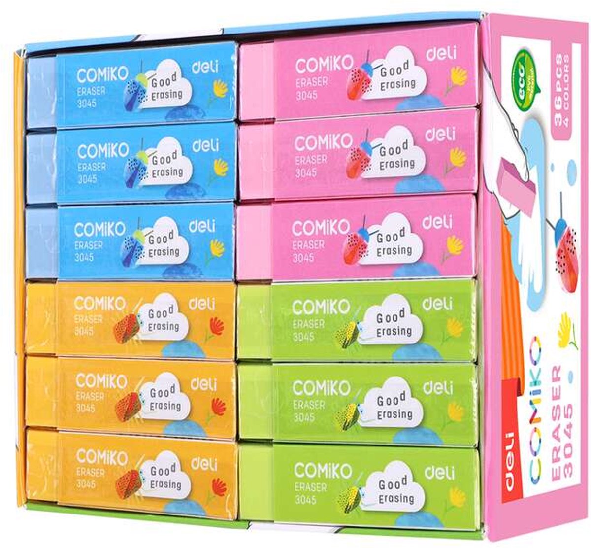 DELI COMIKO Gummen - Zachte Schoolgummen in Verschillende Kleuren