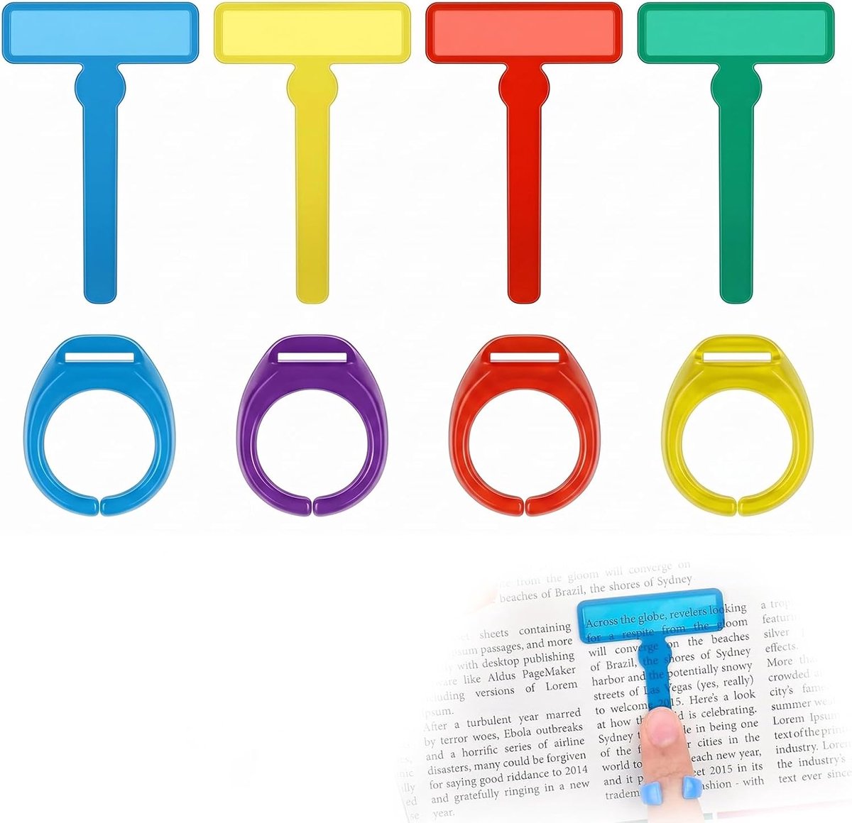 Leeshulp, vingerfocus, voor kinderen, vingerfocus, leeshulp, vingerfocus, leeshulp, 8 stuks - ShopVlot