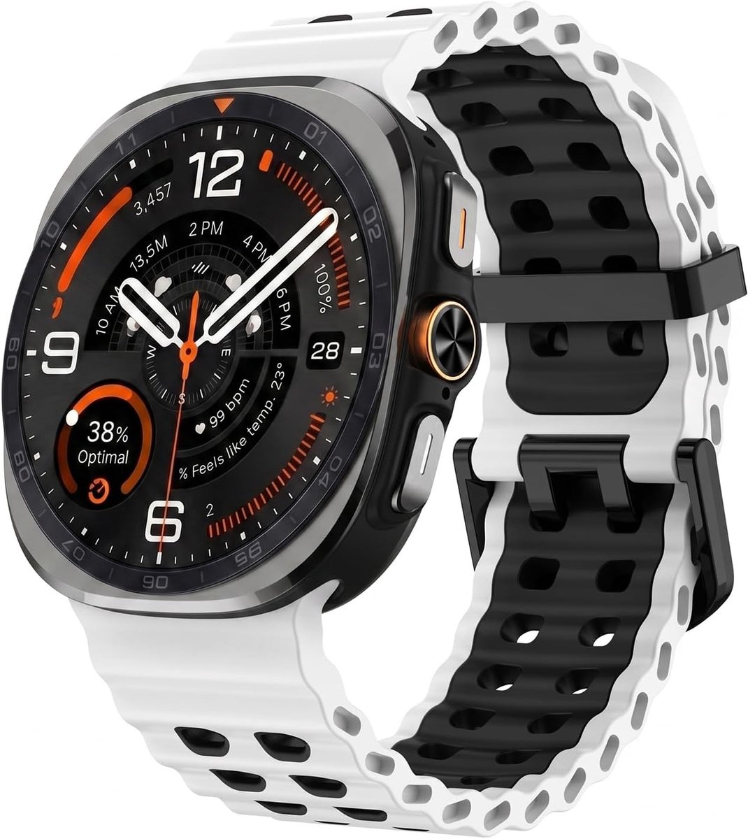 XMUXI Smartwatch Strap Galaxy Watch Ultra Ocean Silicone Strap Compatible with Samsung Ultra Watch Strap 47 mm Soft - ShopVlot