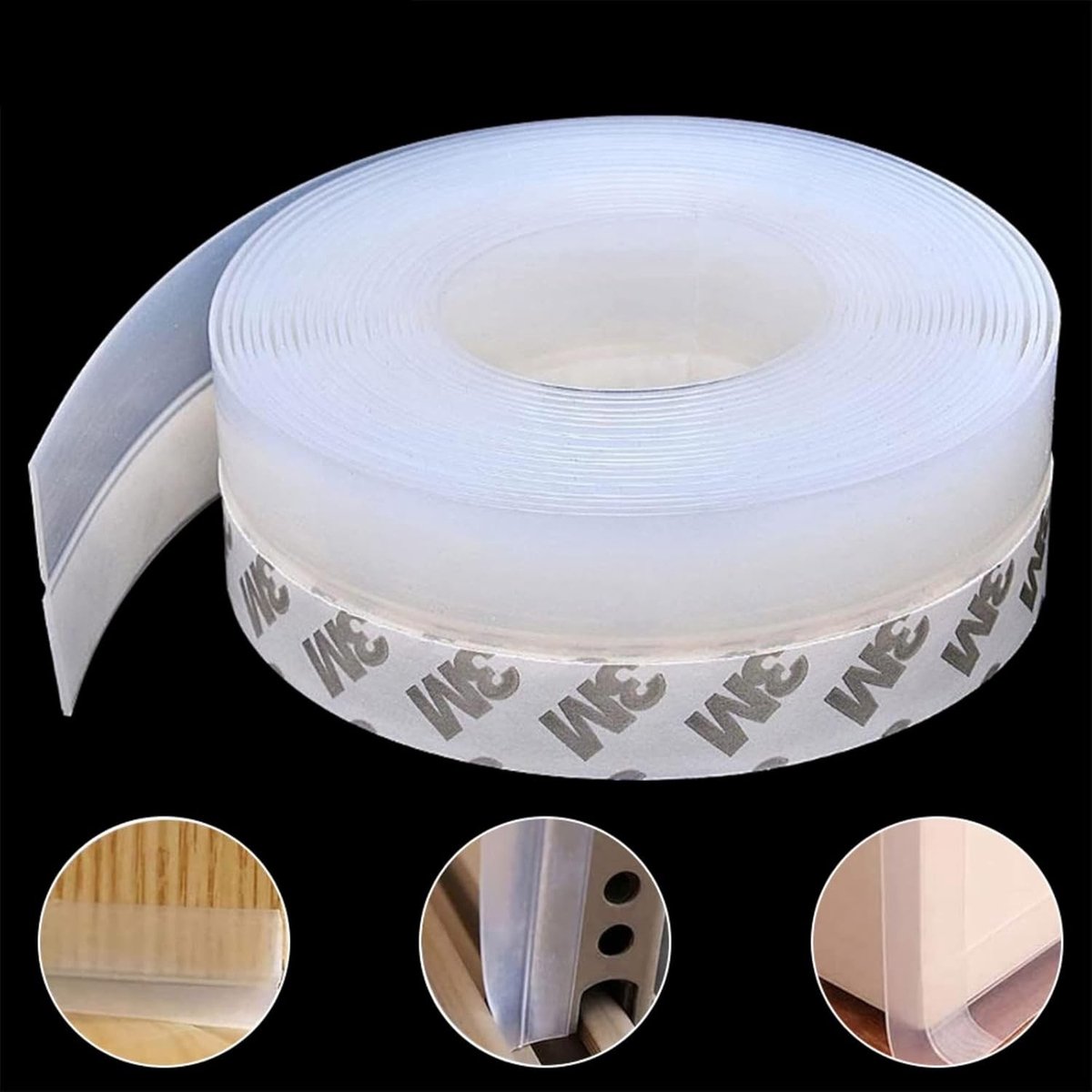 Afdichtingsstrip - Transparant - 35mm x 10m - Siliconen Zelfklevende Weerstrip voor Deuren en Ramen