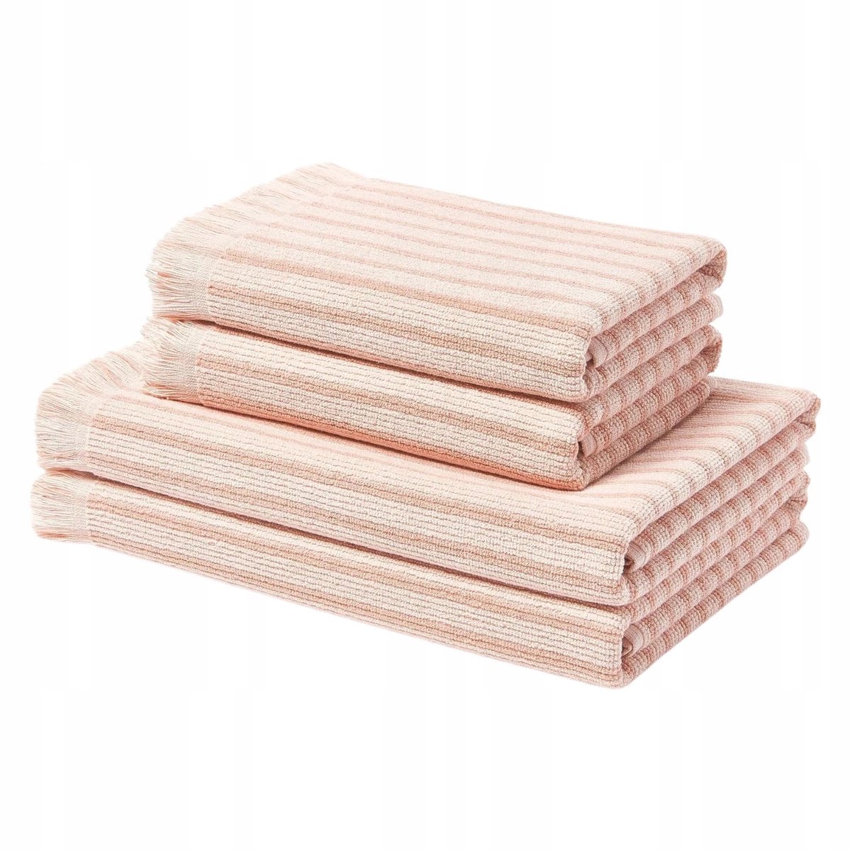 Set van 4 Luxe Katoenen Handdoeken IRMA - Zacht Roze, 450 g/m²