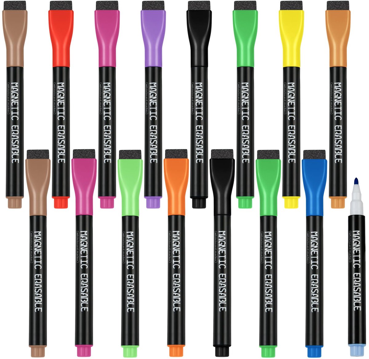 Dry erase markers 16 stuks - multicolor - fijne tip - ideaal voor kinderen - ShopVlot