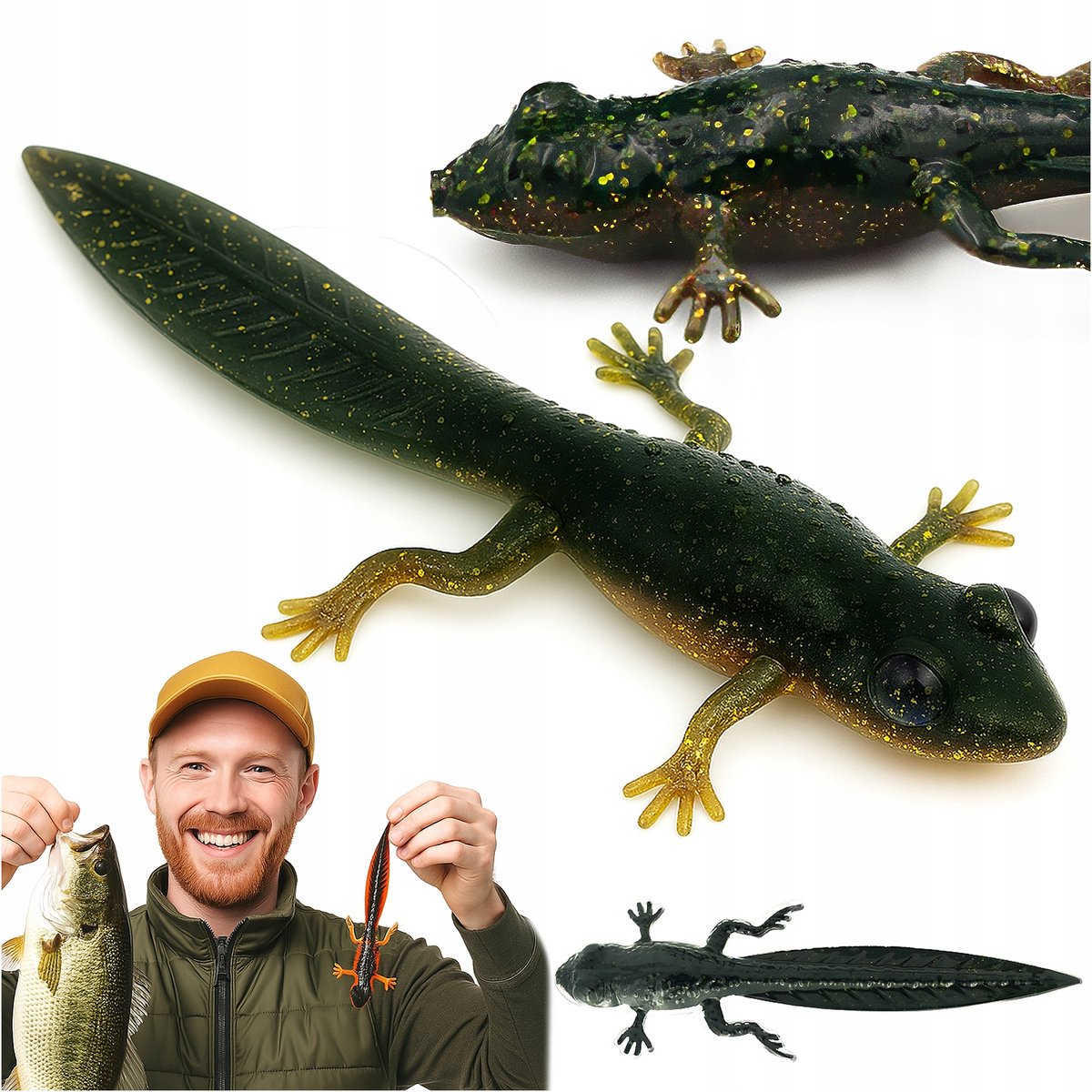 Libra Lures Frog Tadpole Tail 21cm 35g Motor Oil Green Vishengelen