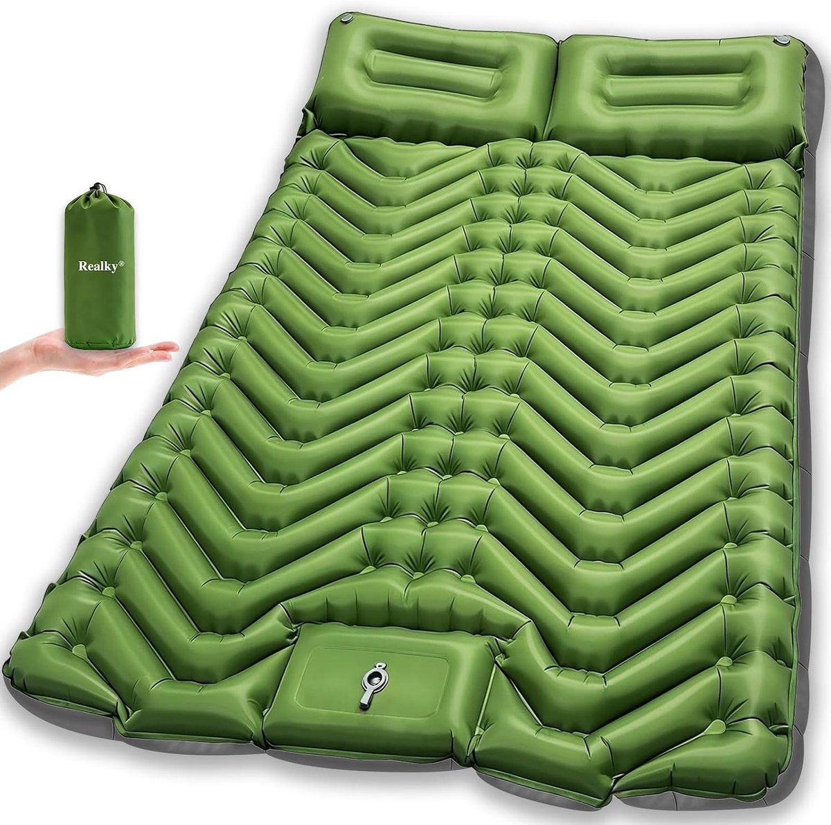 Luchtbed voor 2 personen - Ultralicht en compact - Dikte 9 cm - Ideaal voor kamperen - ShopVlot