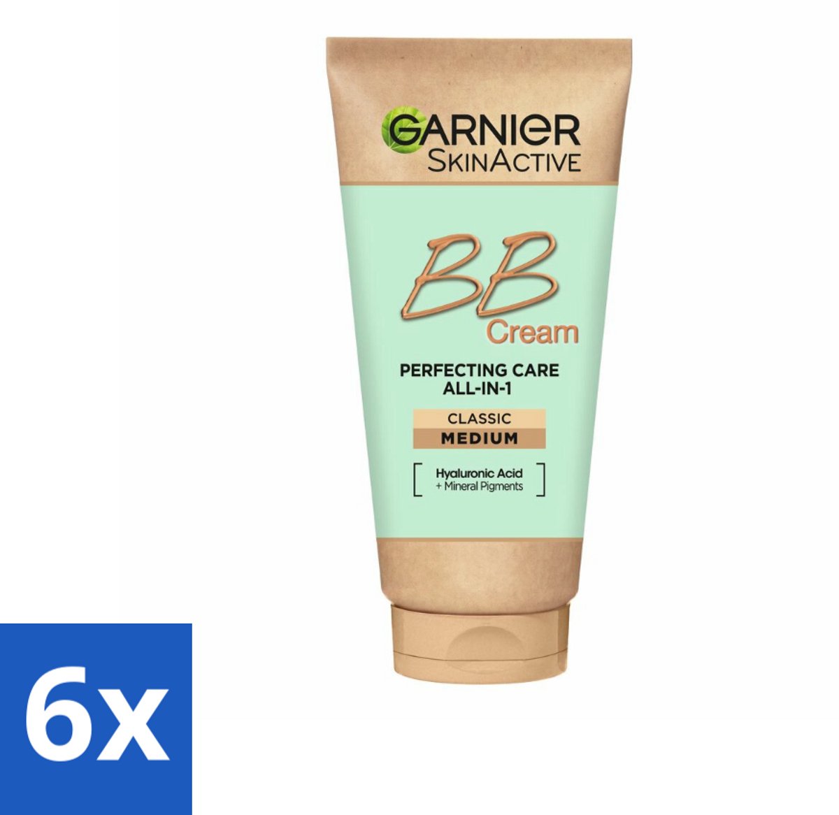 6 x Garnier - SkinActive - BB Cream Classic Medium - 5-in-1 Verzorging - 50 ml - BB Crème - Gezichtsverzorging - Make-up - Hydraterende Crème - SPF