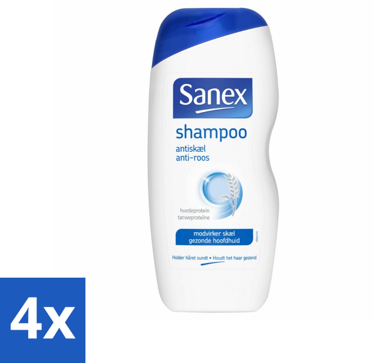 4 x Sanex - Shampoo - Anti-Roos - Tegen Schilfers - 250 ml - Roos Shampoo - Anti Roos Shampoo - Kalmerende Shampoo - Hoofdhuidverzorging - Roos Verhelpen