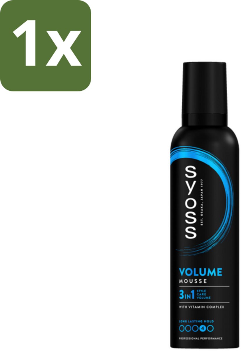 1 x Syoss - Volume - Haarmousse - Langdurige Volume - 250 ml - Haarmousse - Volume - Styling - Haarverzorging - Salonkwaliteit
