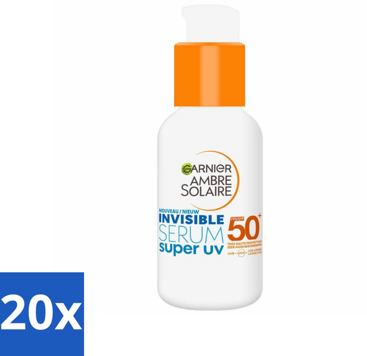 Garnier - Ambre Solaire - Zonnebrandserum - Super UV - Invisible - SPF 50+ - 30 ml - Bulkverpakking - 20 stuks