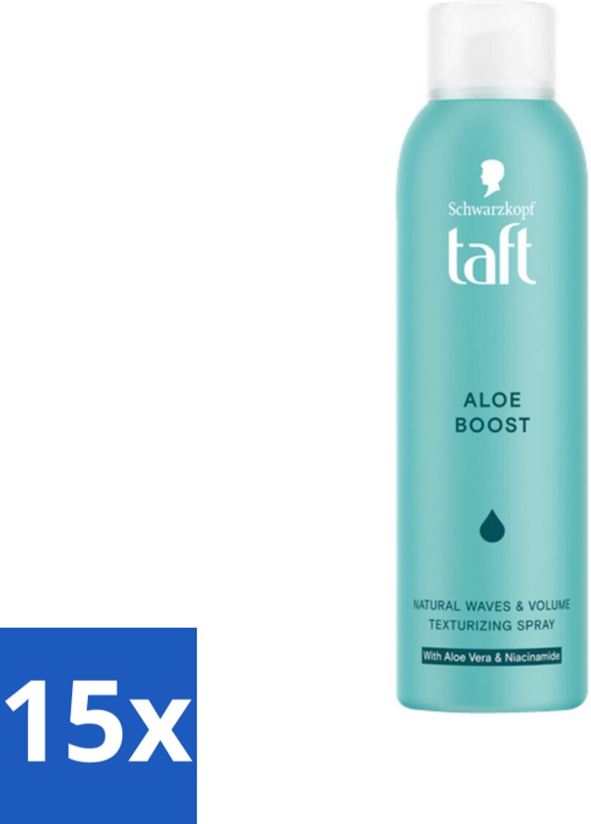 Taft - Texturizing Spray - Aloe Boost - Lichtgewicht volume - 150 ml - Bulkverpakking - 15 stuks