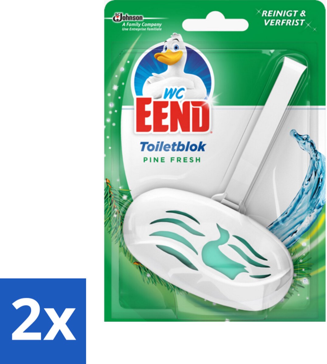 2 x WC Eend - Pine Fresh - Toiletblok - Klassieke Dennengeur - 40 gr - Toiletblok - Toilet Reiniging - Dennengeur - Kalkaanslag - Wc Schoonmaak