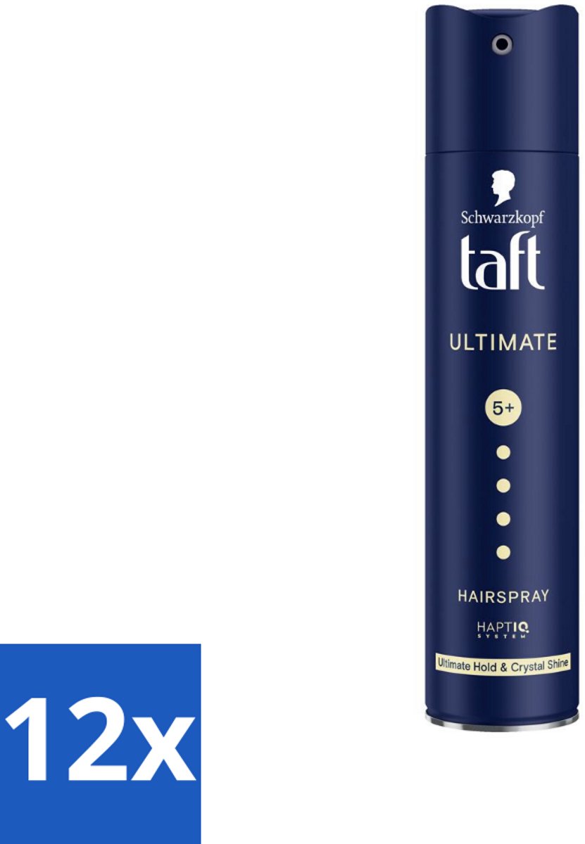 12 x Taft - Ultimate 5+ - Haarspray - Maximale stevigheid - 250 ml - Haarspray - Taft - Maximale Fixatie - Glans - Haarlak