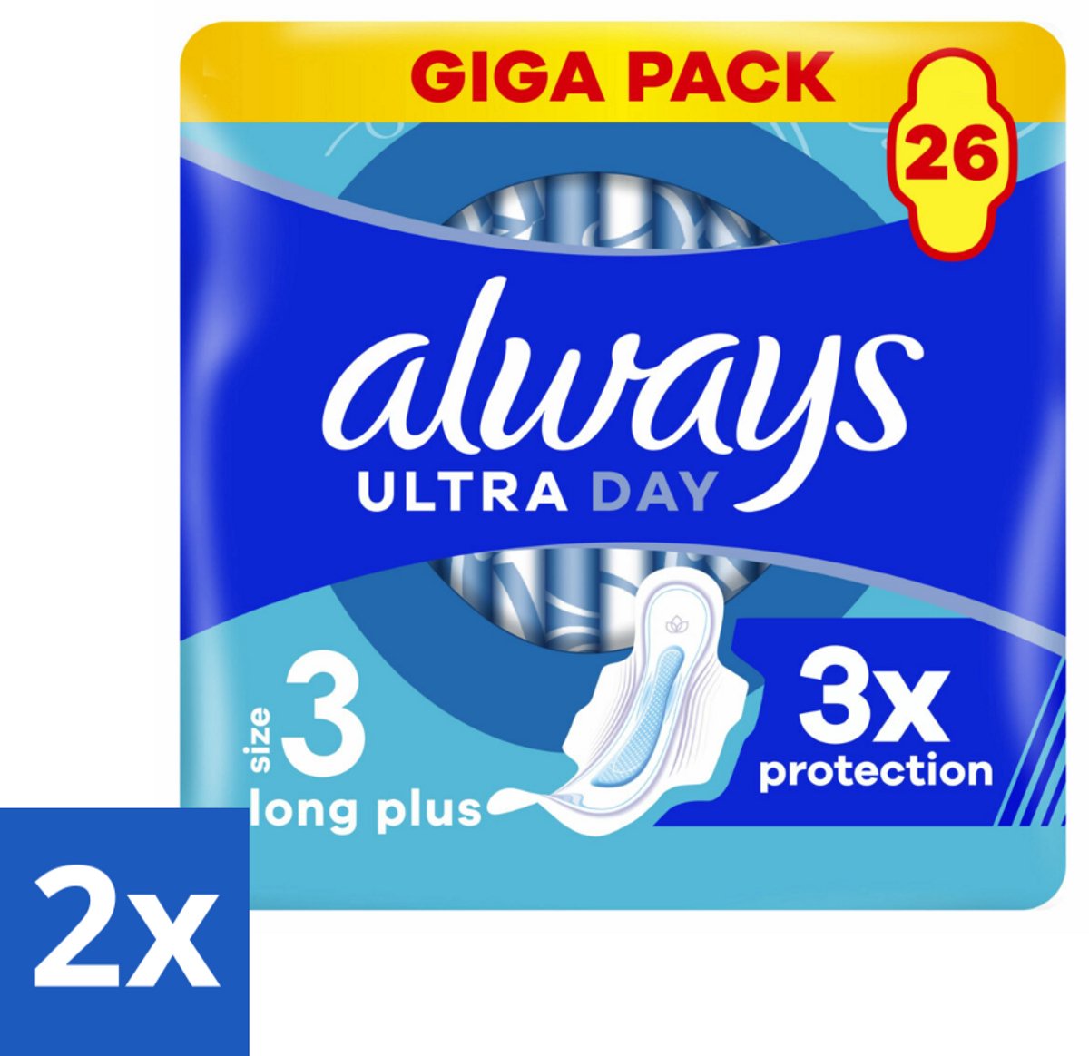 2 x Always - Maandverband - Dag - 26 Maandverband - Maandverband - Maandverband Met Vleugels - Always Ultra - Always Ultra Long Plus - Dagverband