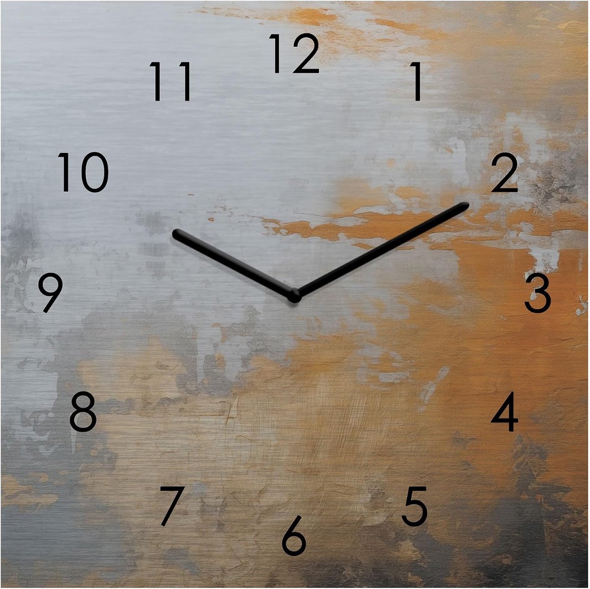 Wandklok 20x20cm - Metaal - Zwart goud abstract design - Moderne wanddecoratie - ShopVlot
