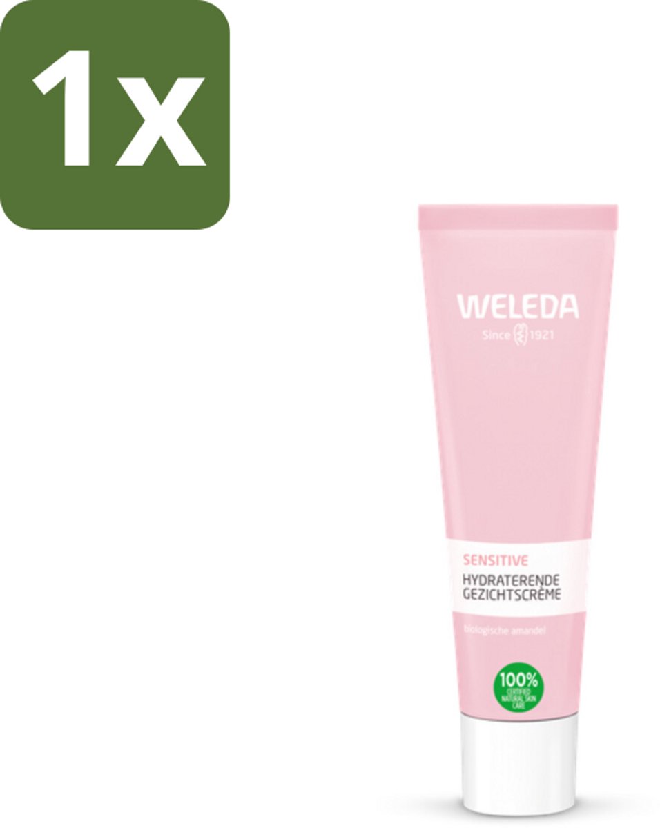 1 x WELEDA - Gezichtscrème Sensitive Hydraterend - Voor gevoelige huid - 30 ml - Gevoelige Huid - Hydraterende Crème - Amandelolie - Roodheid Verminderen - Vegan Crème