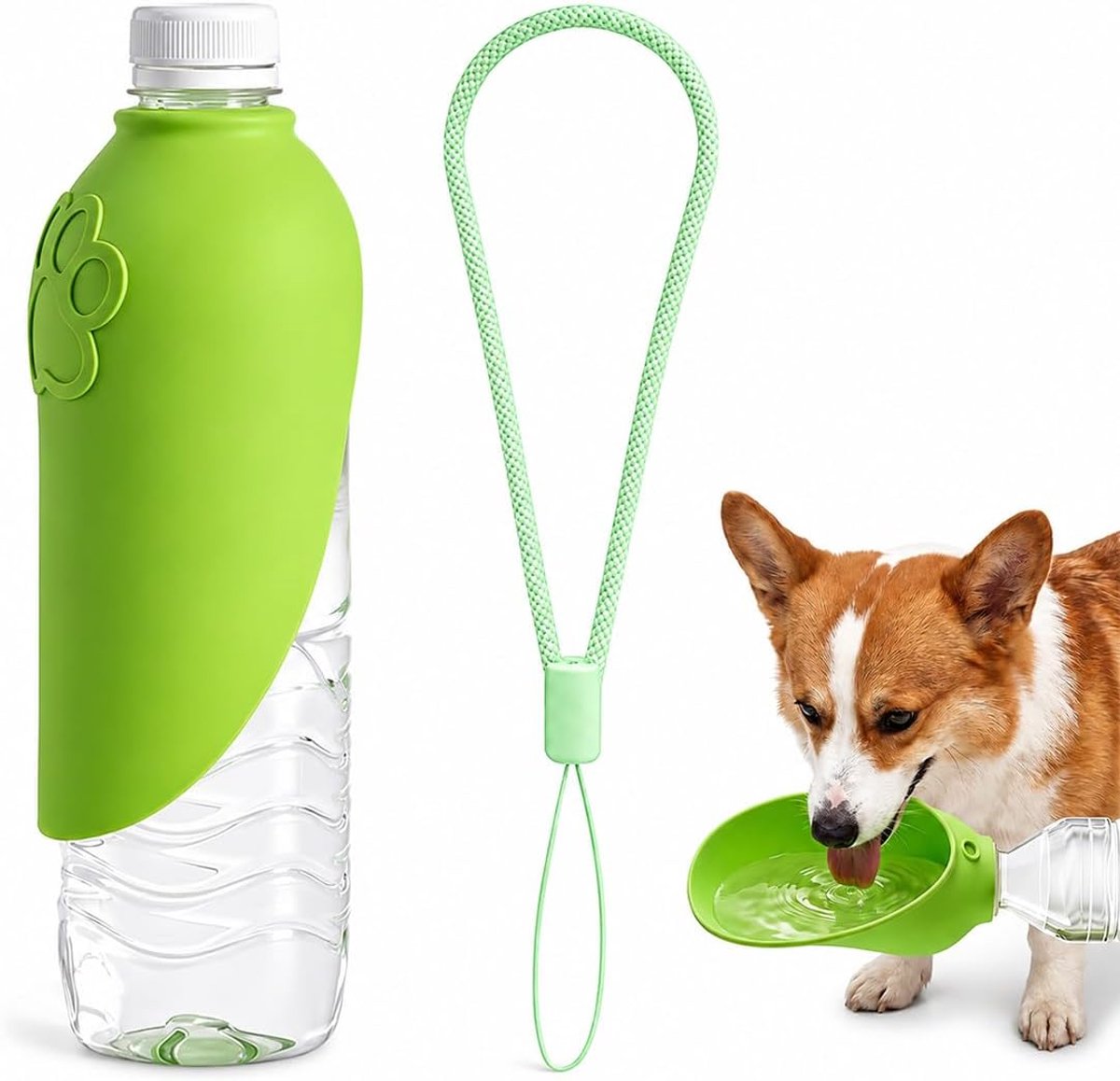 Waterfles voor huisdieren 500ml - Siliconen - Opvouwbaar en draagbaar - Ideaal voor wandelingen - ShopVlot