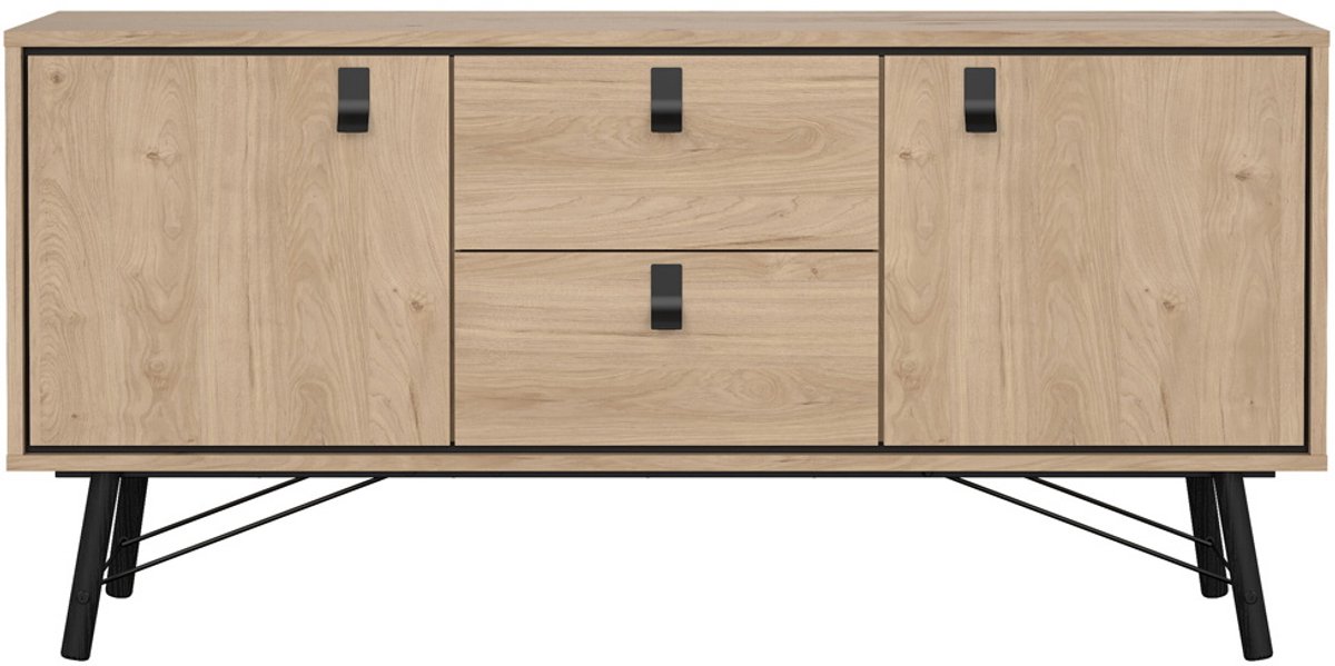 Giga Living Dressoir Ry - Naturel/Zwart - 150x40x72cm