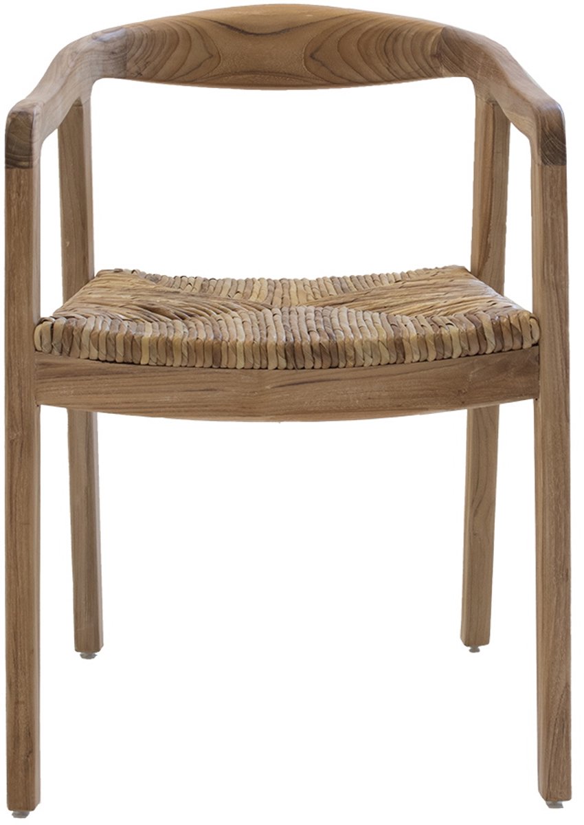 Het Mandenhuys Eetkamerstoel Lenn - Teakhout - Naturel - 54x54x71cm - Set van 2