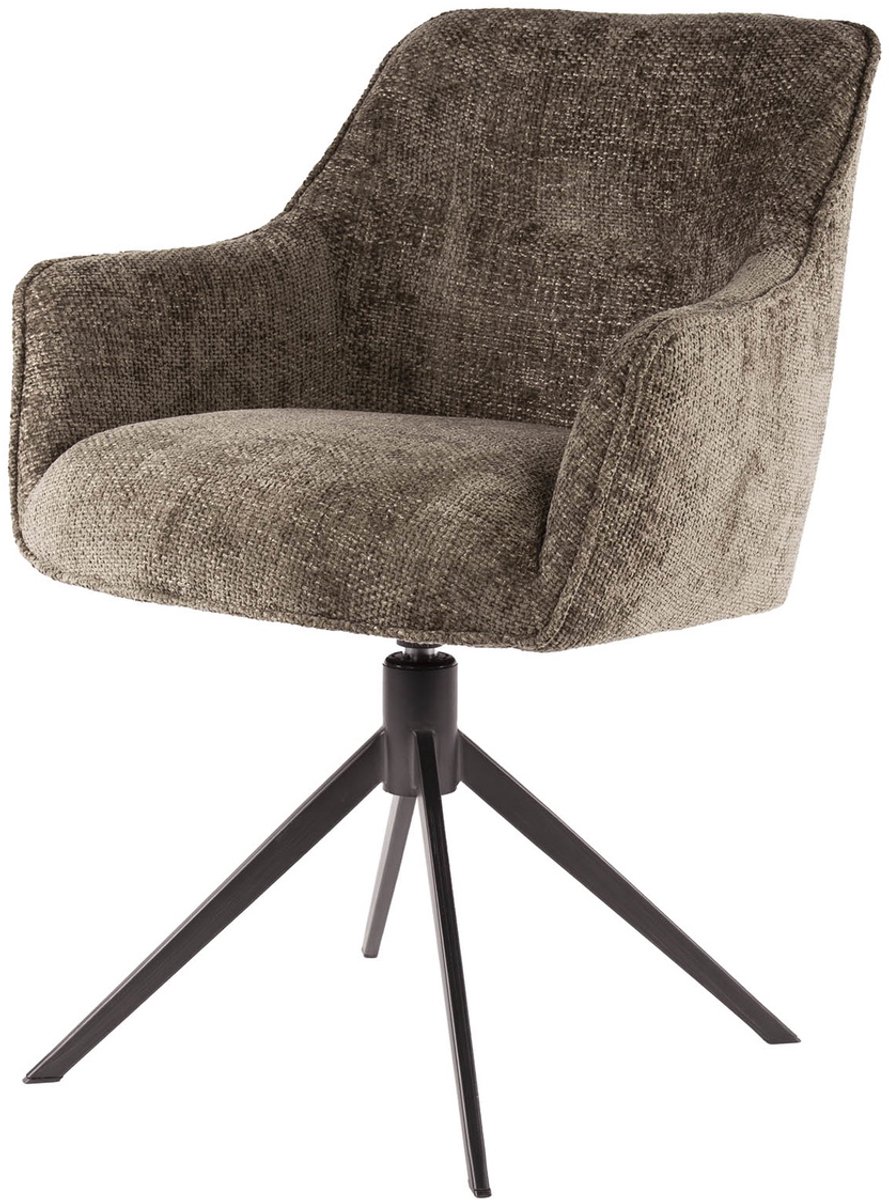 Giga Meubel Eetkamerstoel Pull - Taupe - Draaibaar - Set van 2
