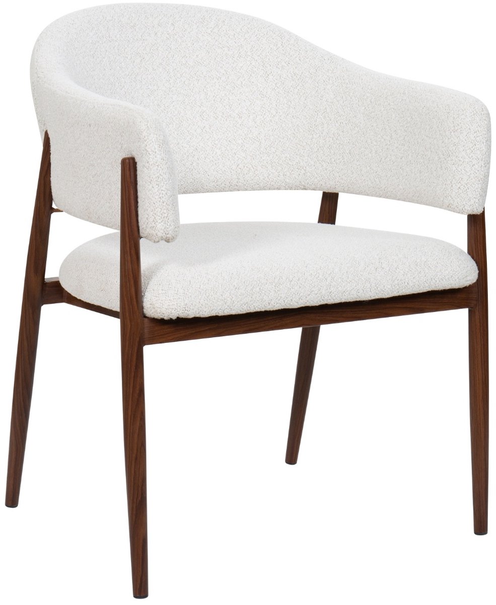 DÉJA Living Eetkamerstoel Dénia - Wit/Walnoot - Set van 2