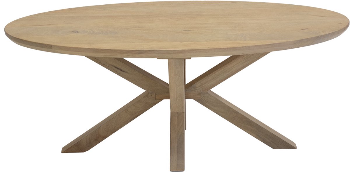 Giga Meubel Salontafel Onno Ovaal - Mangohout - Naturel - 120x60x47cm