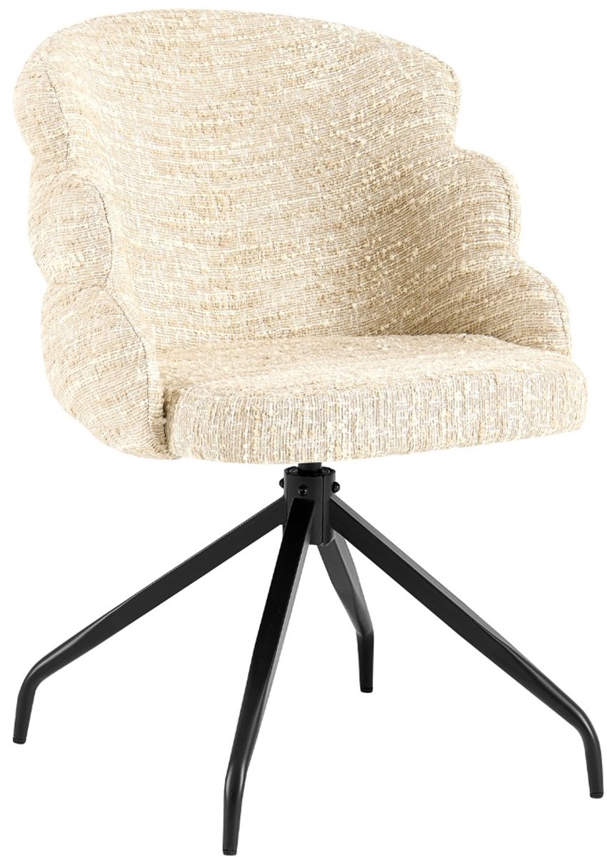 Giga Meubel Eetkamerstoel Claes - Beige - Draaibaar - Set van 2