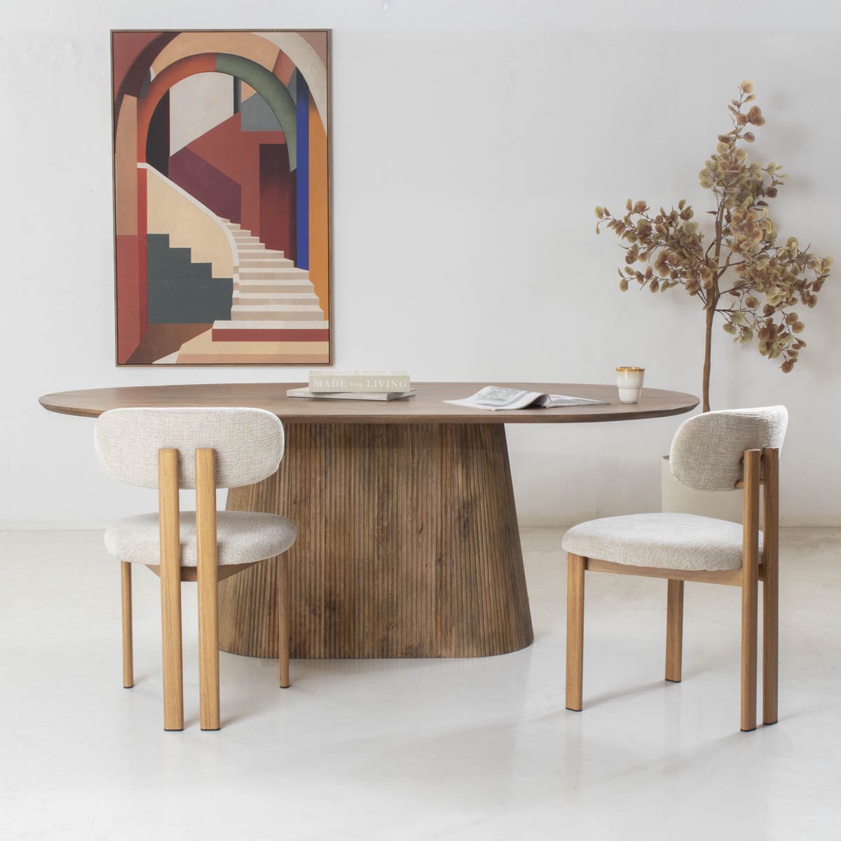 Giga Meubel Eettafel Salvador - Naturel Hout - 160x100x76cm
