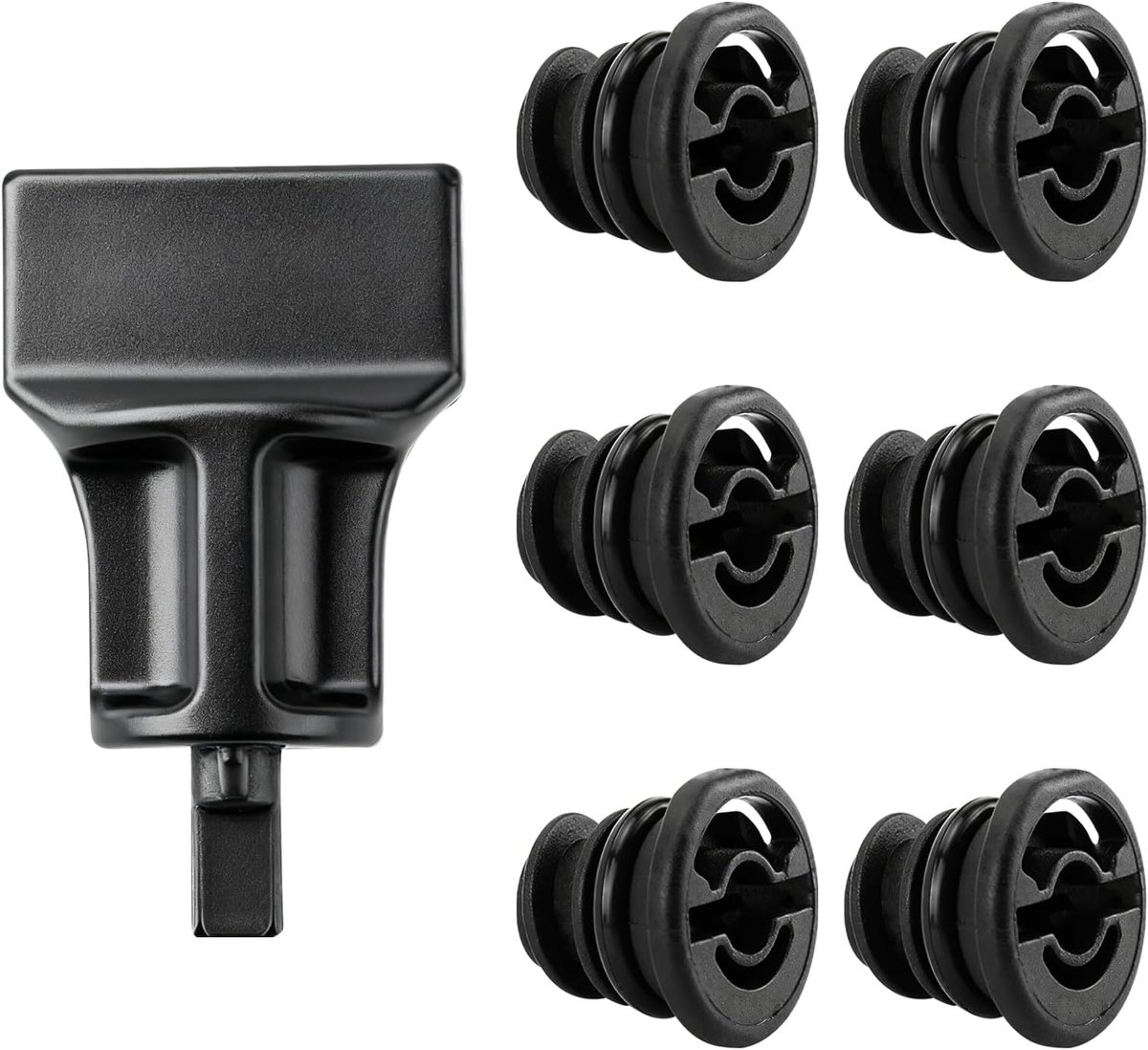 Olieafvoersets 6 stuks - Kunststof met O-ring - Voor VW Audi 1.8L/2.0L TSI - Compleet voor olieverschoning - ShopVlot