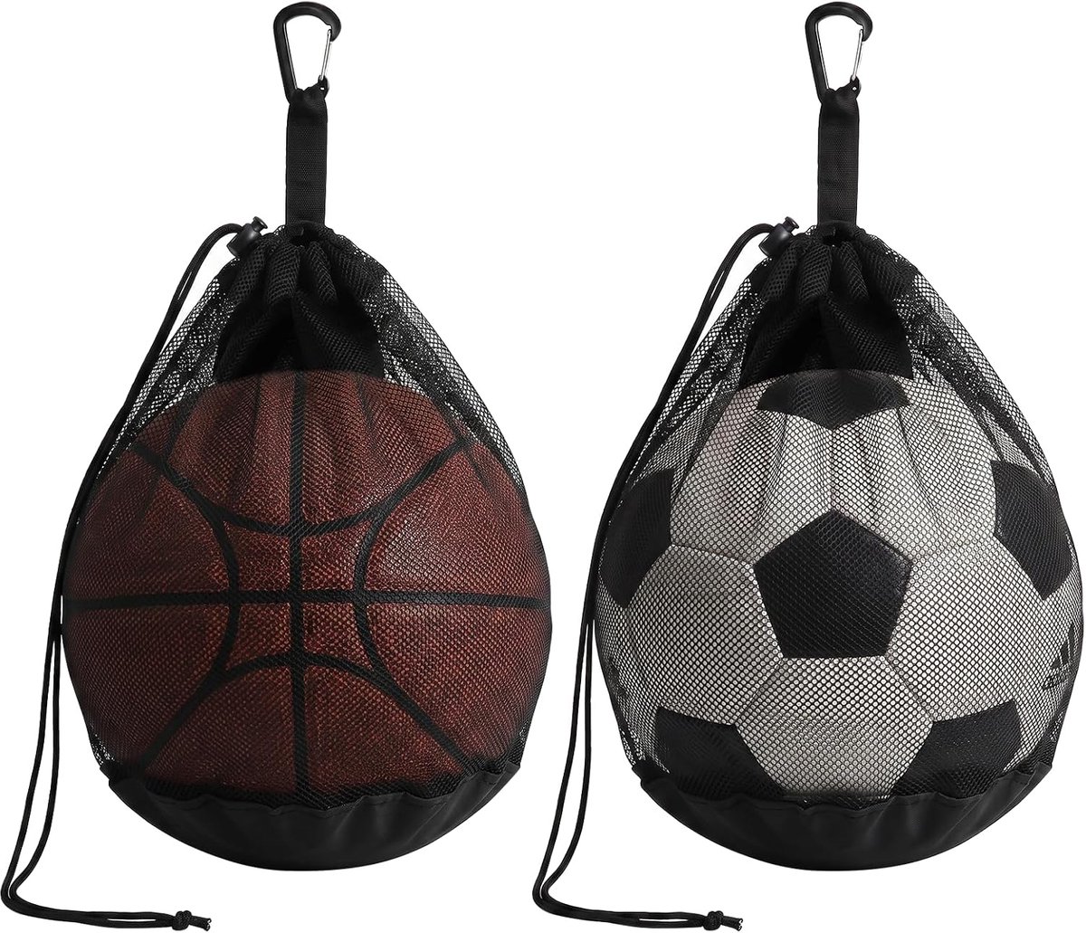 Balnet voor 1 bal - Opvouwbaar met karabijnhaak - Set van 2 - Ideaal voor sporters - ShopVlot