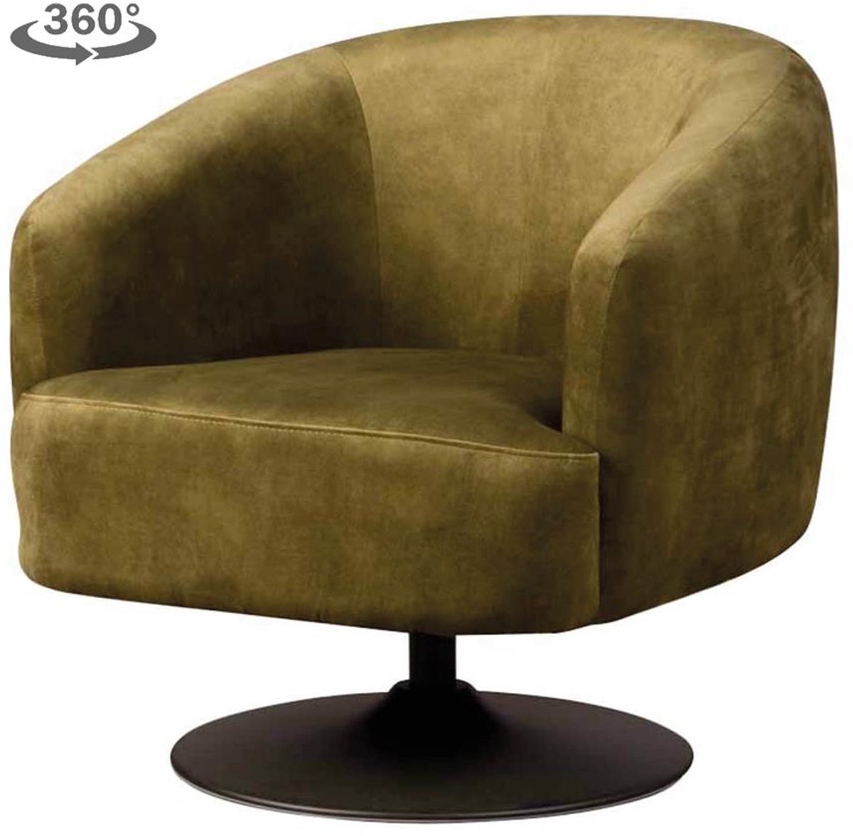 Tower Living Draaifauteuil Barga - Groen Stof - 80x77x75cm