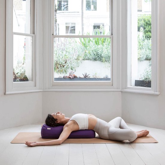 basaho Yoga Bolster - Biologisch Katoen (OCS Gecertificeerd) - Boekweitdoppen - Afneembare Wasbare Hoes (Mosterd) - ShopVlot — afbeelding 2