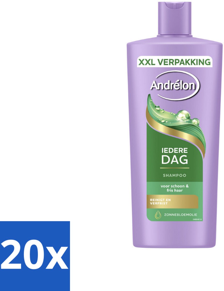 20 x Andrélon – Shampoo – Iedere Dag – 685 ml - Iedere Dag Shampoo - Zonnebloemolie Shampoo - Mild Shampoo - Haar Reinigen - Dagelijks Haarwassen