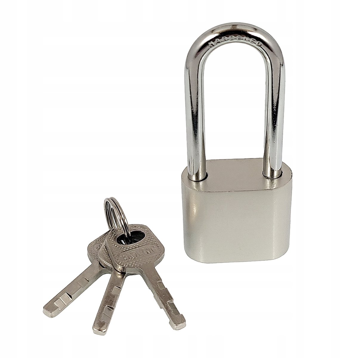 Antidiefstal Hangslot met Lange Beugel - 30mm - Chroom - Op Sleutel