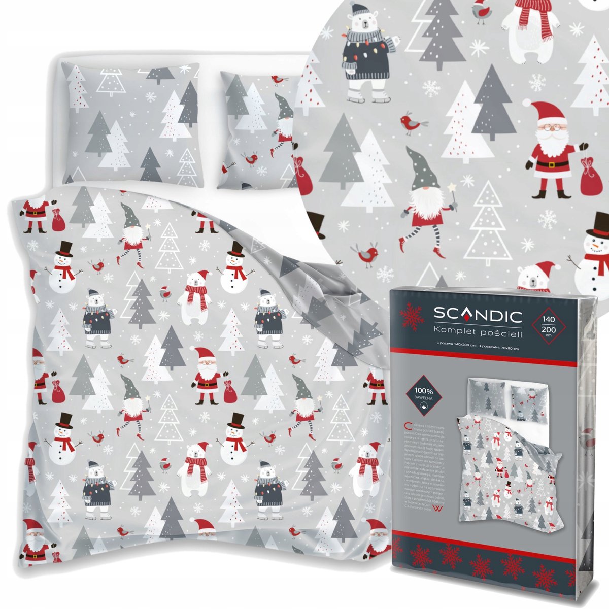 Dekbedovertrek Set 140x200cm Katoen Kerstcadeau Winter Thema