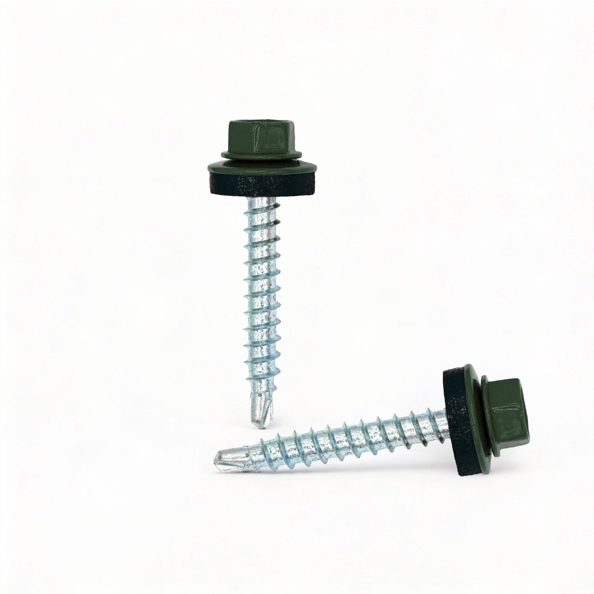 TWISTEC Zelfborende Dakschroeven 4,8 x 35 mm – Voor Houten Onderconstructies – RAL 6003 Olijfgroen – 100 stuks