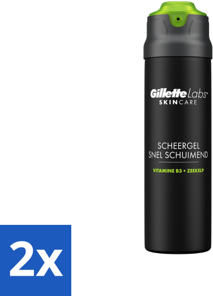 GilletteLabs - Scheergel - Snel Schuimend - Gemakkelijk Afspoelbaar - 198 ml - Voordeelverpakking - 2 stuks