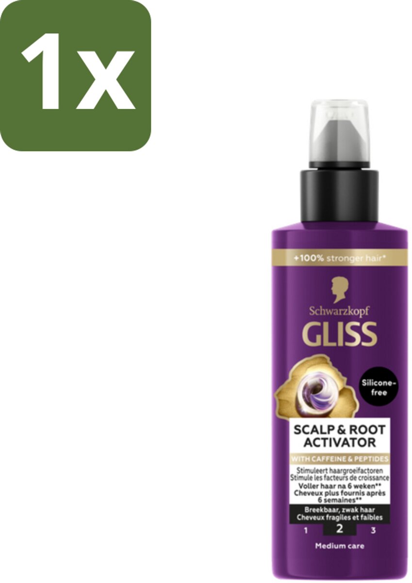 1 x Gliss - Scalp & Root Activator - Siliconenvrij - Voor Gezonde Hoofdhuid - 100 ml - Haarwortel Activator - Haarschade - Haar Groei - Haar Activator - Gevoelige Hoofdhuid
