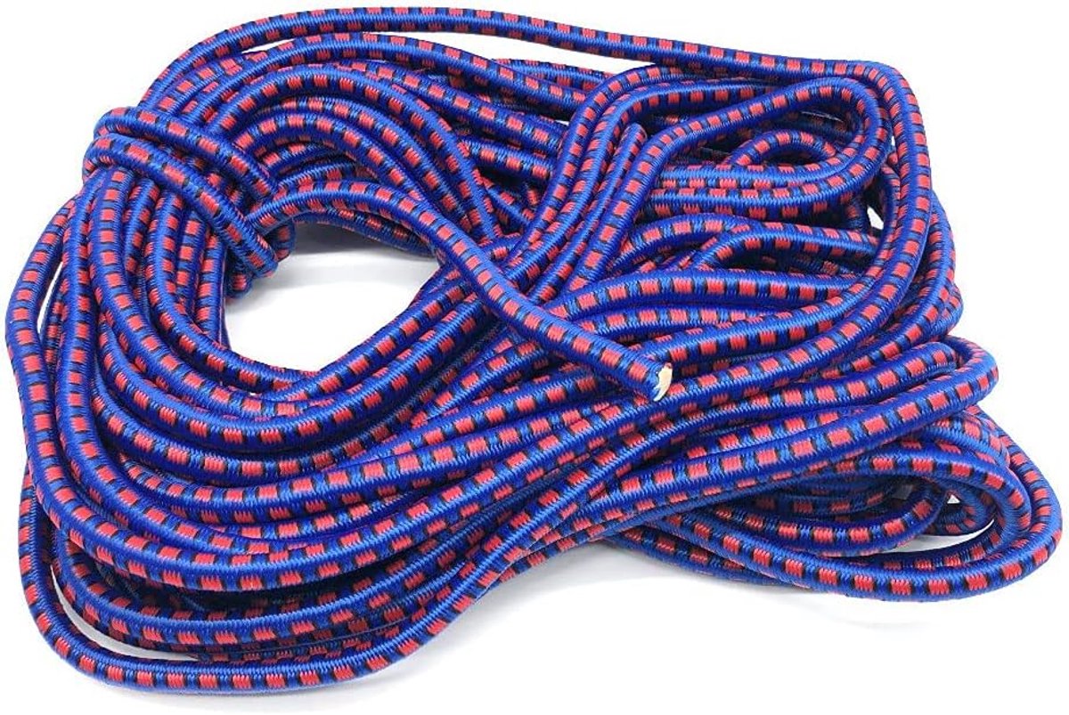 Rubber touw 20 m x 10 mm - elastisch - speciaal voor zeilen - ideaal voor bevestigen - ShopVlot
