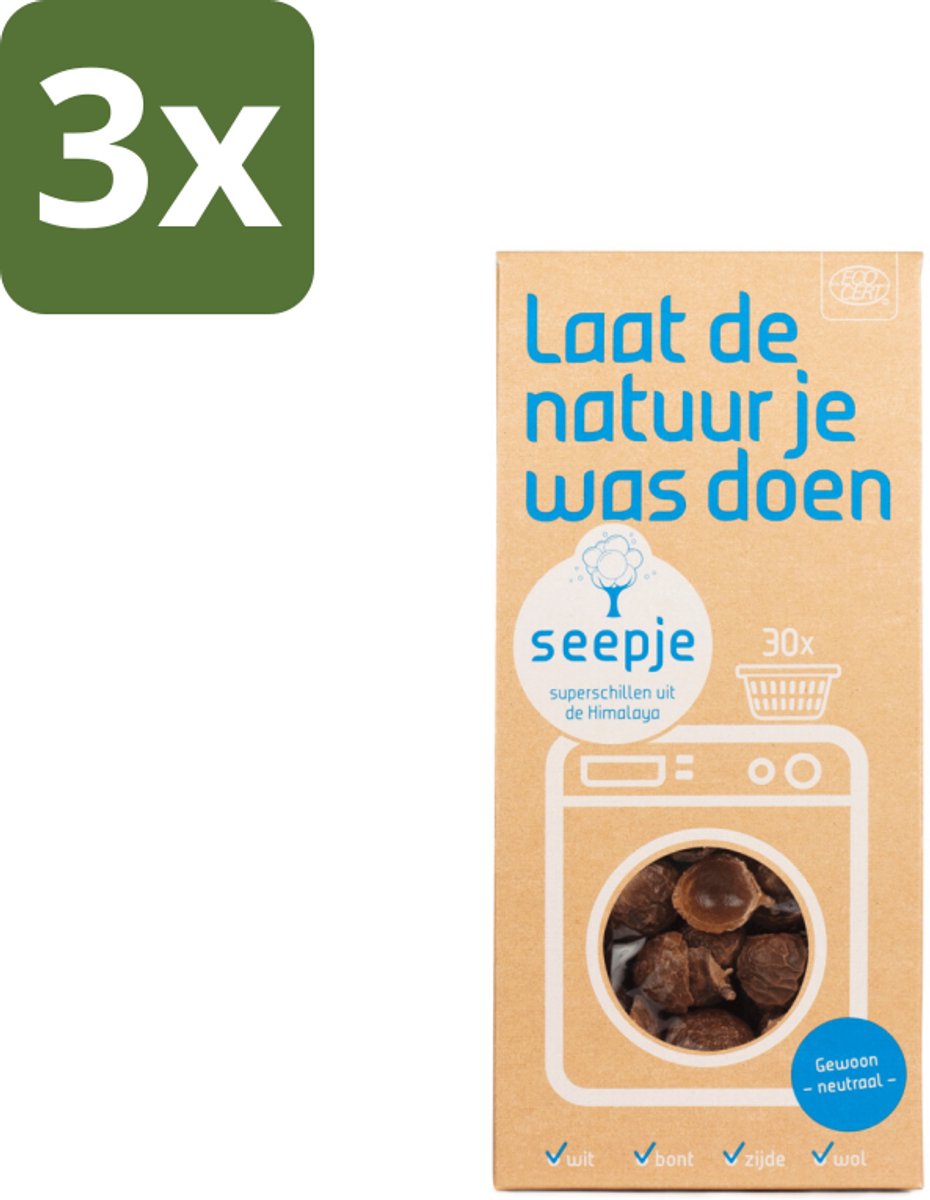 Seepje - Wasmiddel - Milieuvriendelijk & Zeer Zacht - 'Gewoon neutraal' - 150 gr - Bulkverpakking - 3 stuks